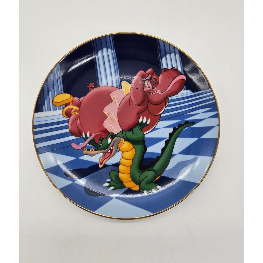 Disney Fantasia 50th Anniversary Plate Hyacinth Hippo Ben Ali Gator 6.5" Japan